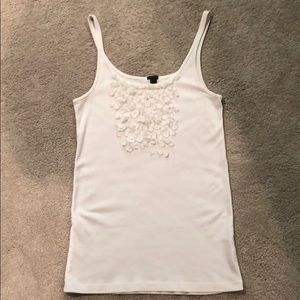 J. Crew tank with flowers on the front, Size L